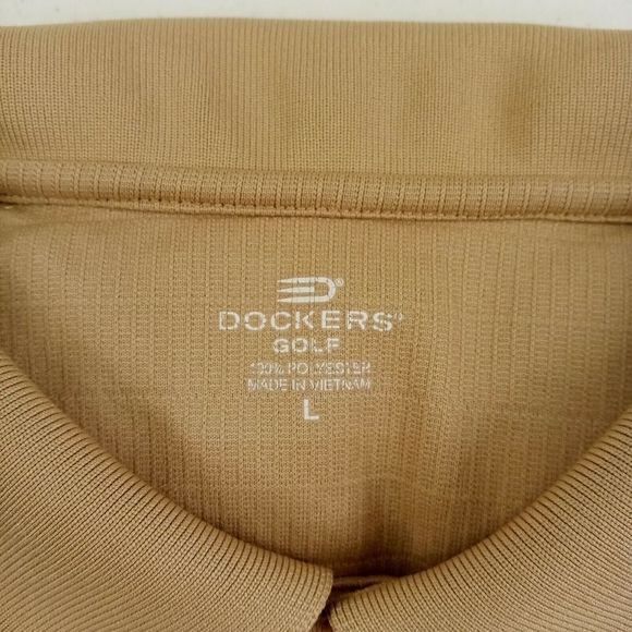 Dockers Golf Polo Shirt Mens Large Short‎ Sleeve Gold Lightweight - Picture 8 of 12